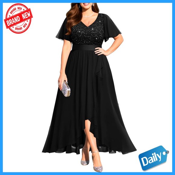 Dresses & Skirts - Sequin Chiffon Formal Dress Elegant Evening Wedding Guest Cocktail Gown